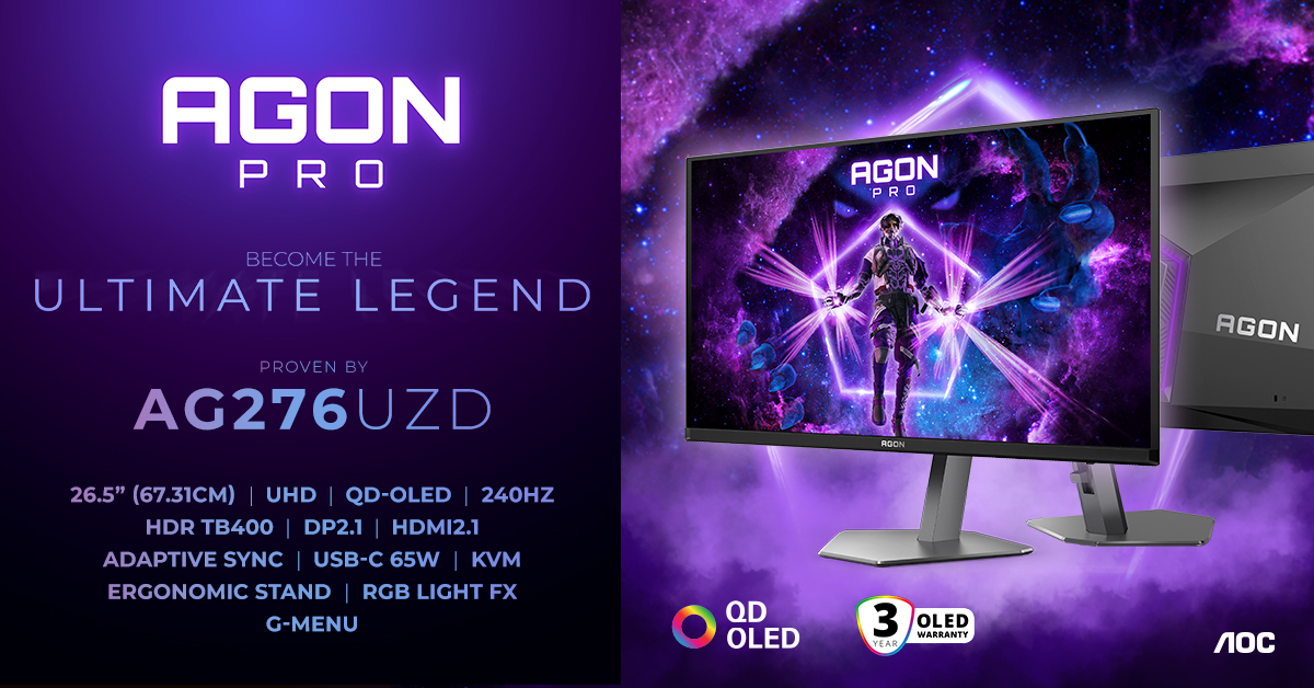 Νέα οθόνη QD-OLED από την AGON by AOC με 240Hz & UHD 1 AGON PRO