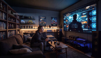 Η Epson φέρνει τη νέα γενιά AI-powered 4K Laser προβολέων για home cinema 5 ls5000 6000 scene mancave with person